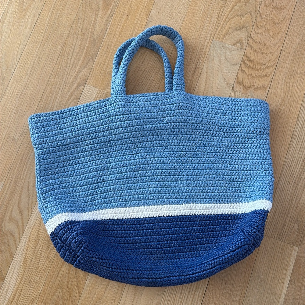 Prada Blue Crochet Tote Bag - Picture 5 of 9